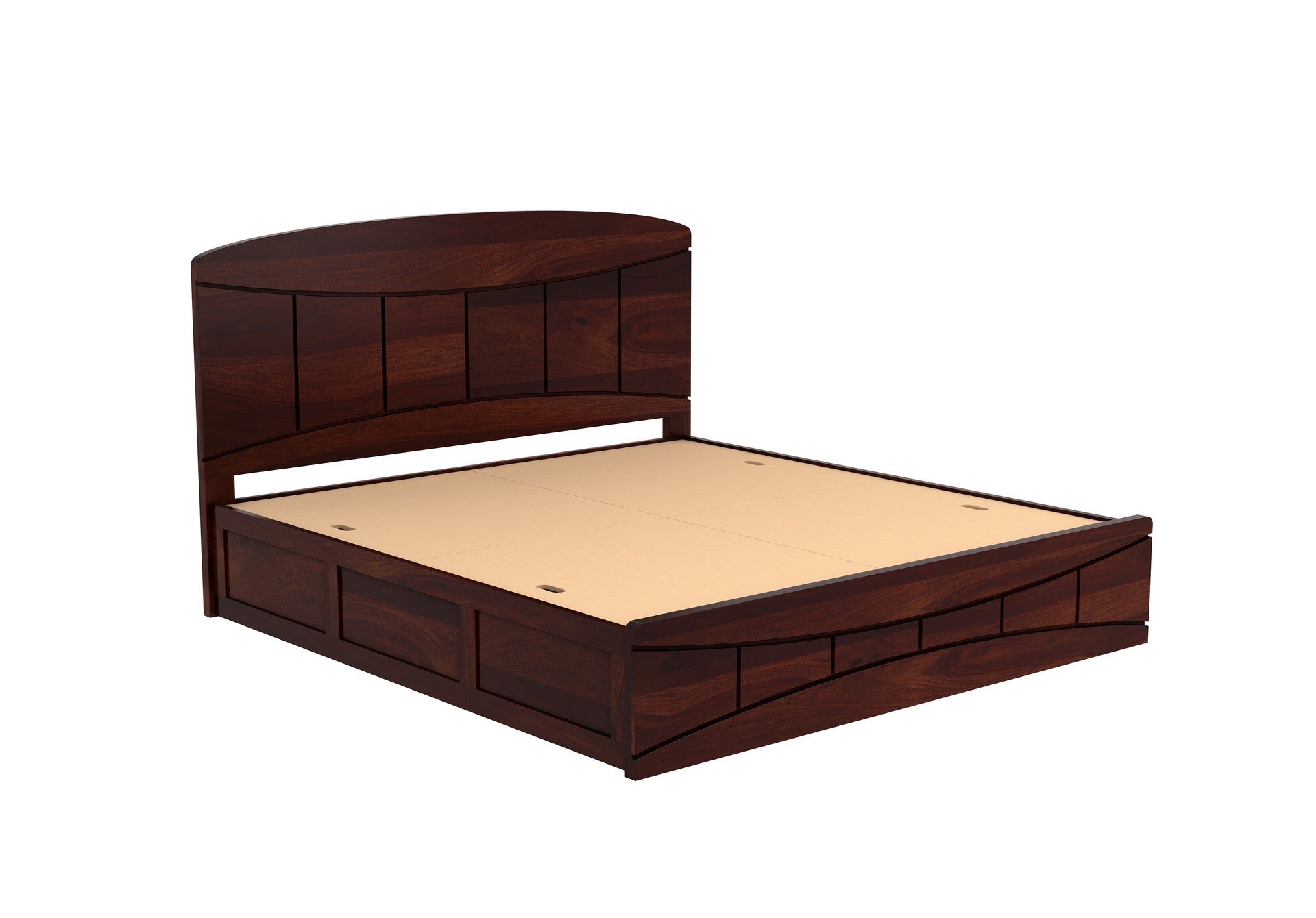 Craft D Art Sheesham Wood Queen Size Bed With Storage (Walnut Finish)