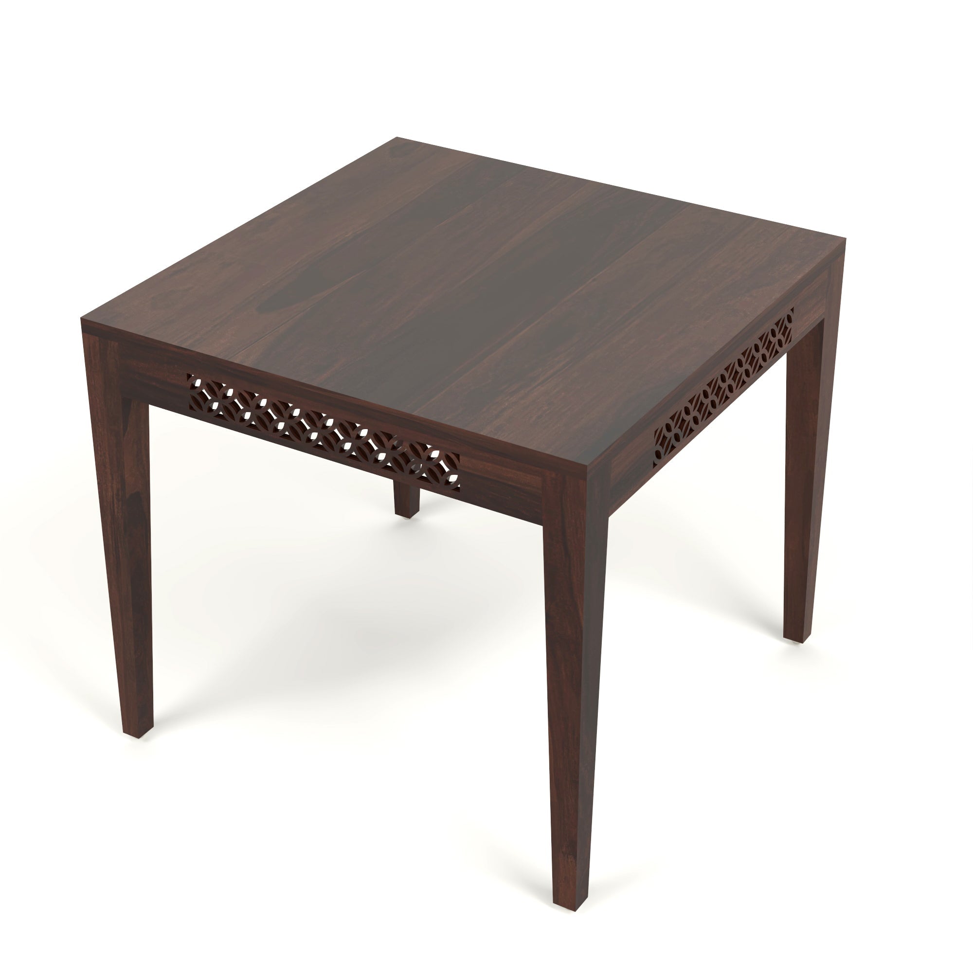 Craft D Art Sheesham Wood 2 Seater Carved Dining Table Set (Walnut Finish)