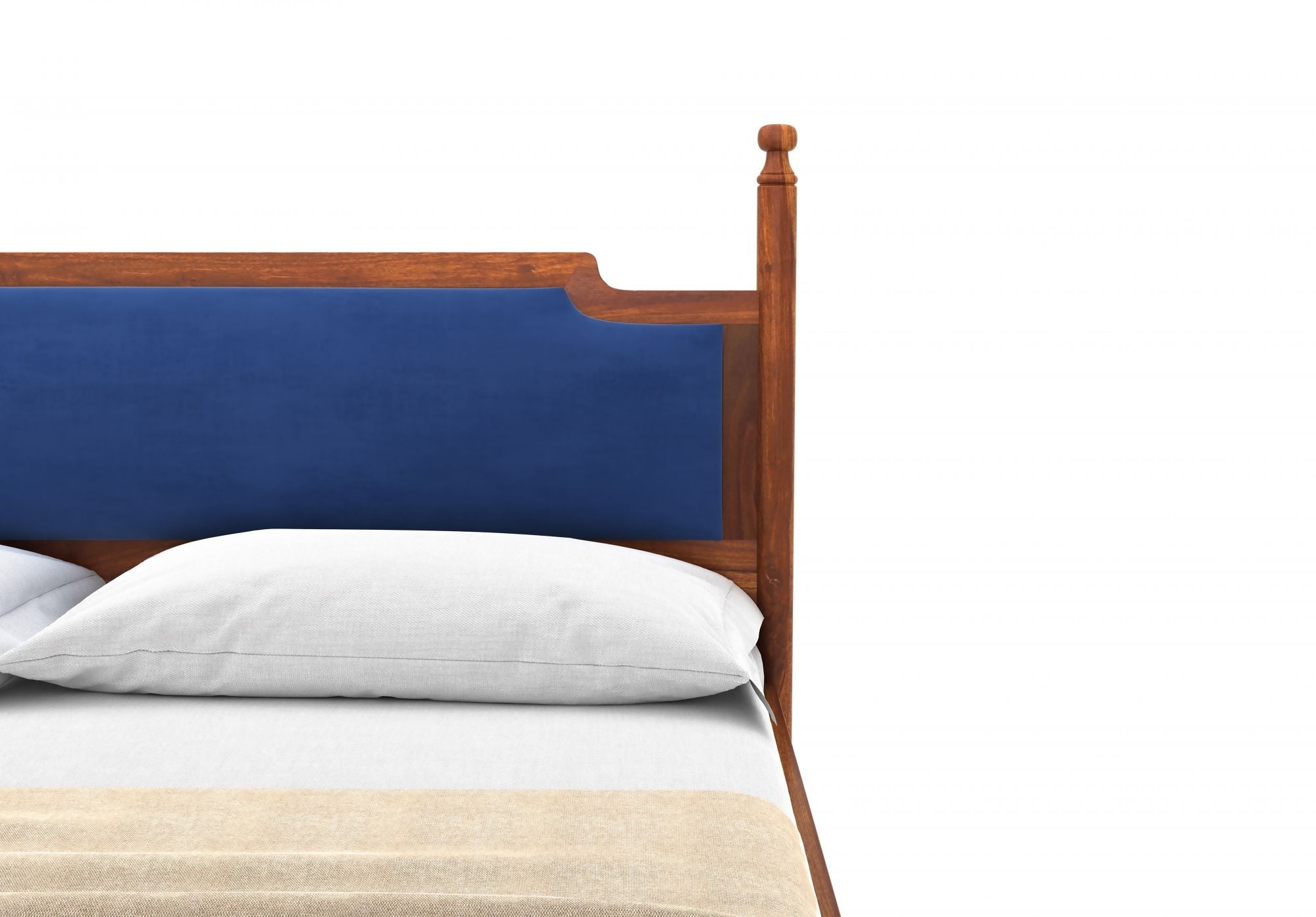 Craft D Art Sheesham Wood Queen Size Bed Without Storage (Honey Finish)