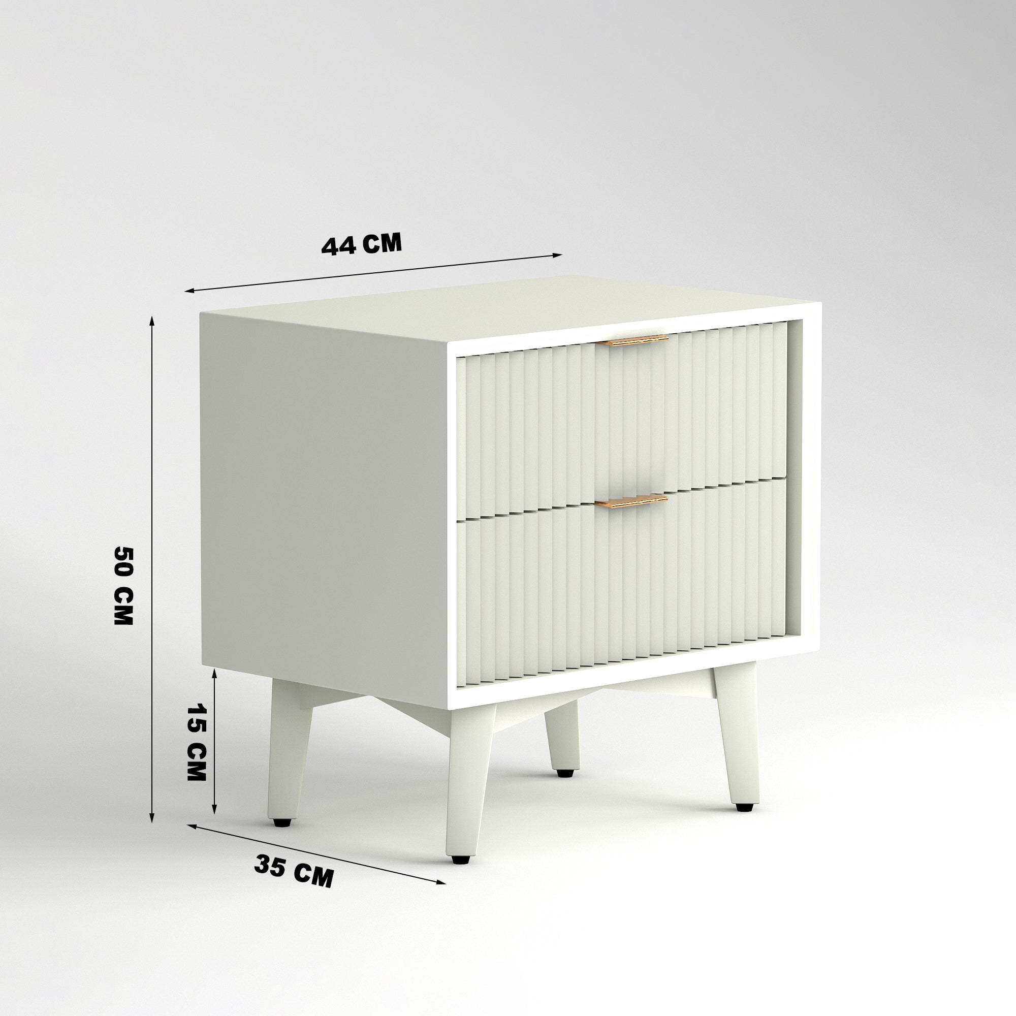 Craft D Art HDMR Premium Wood Bedside Table (White)