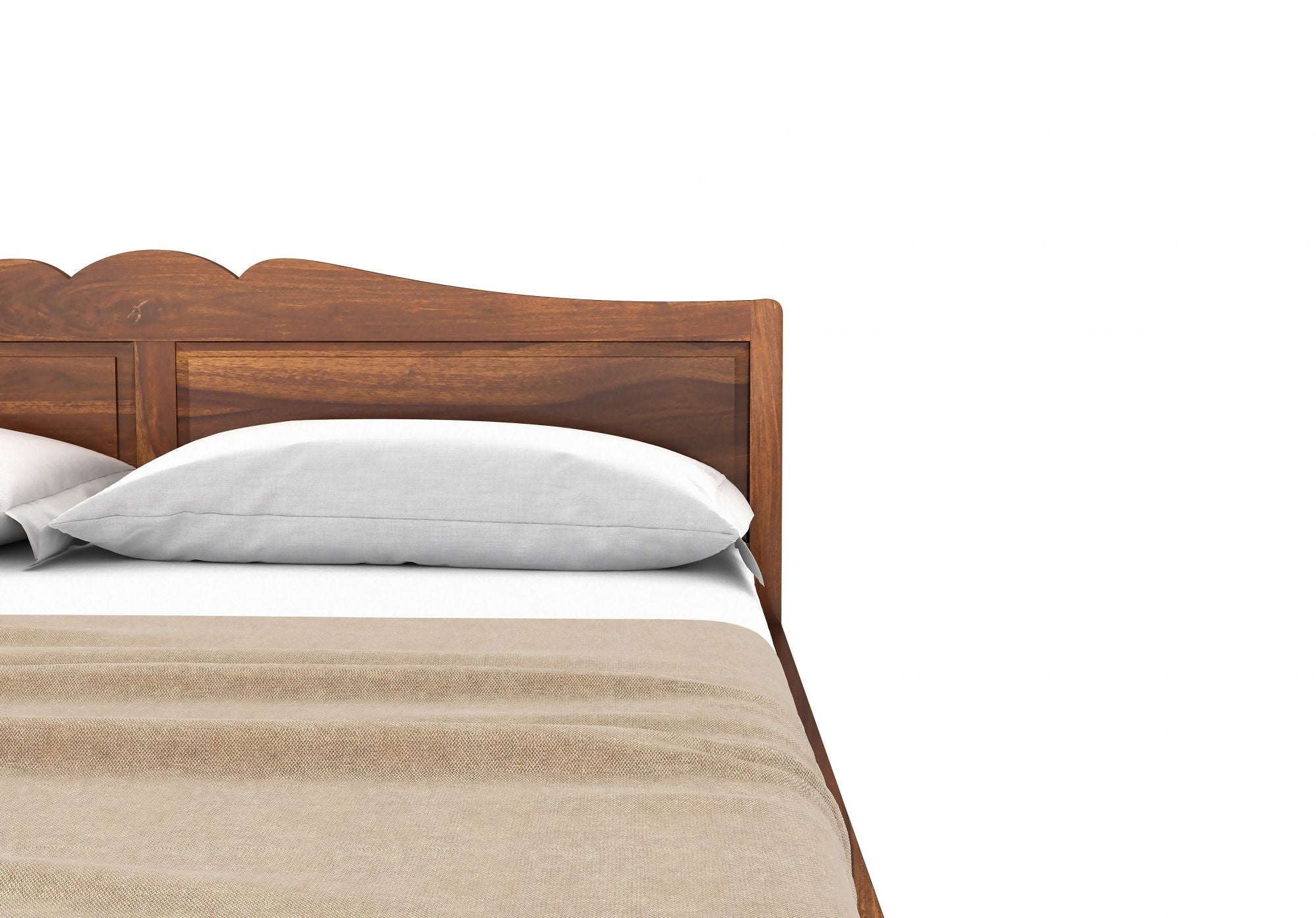 Craft D Art Sheesham Wood Queen Size Bed Without Storage (Honey Finish)