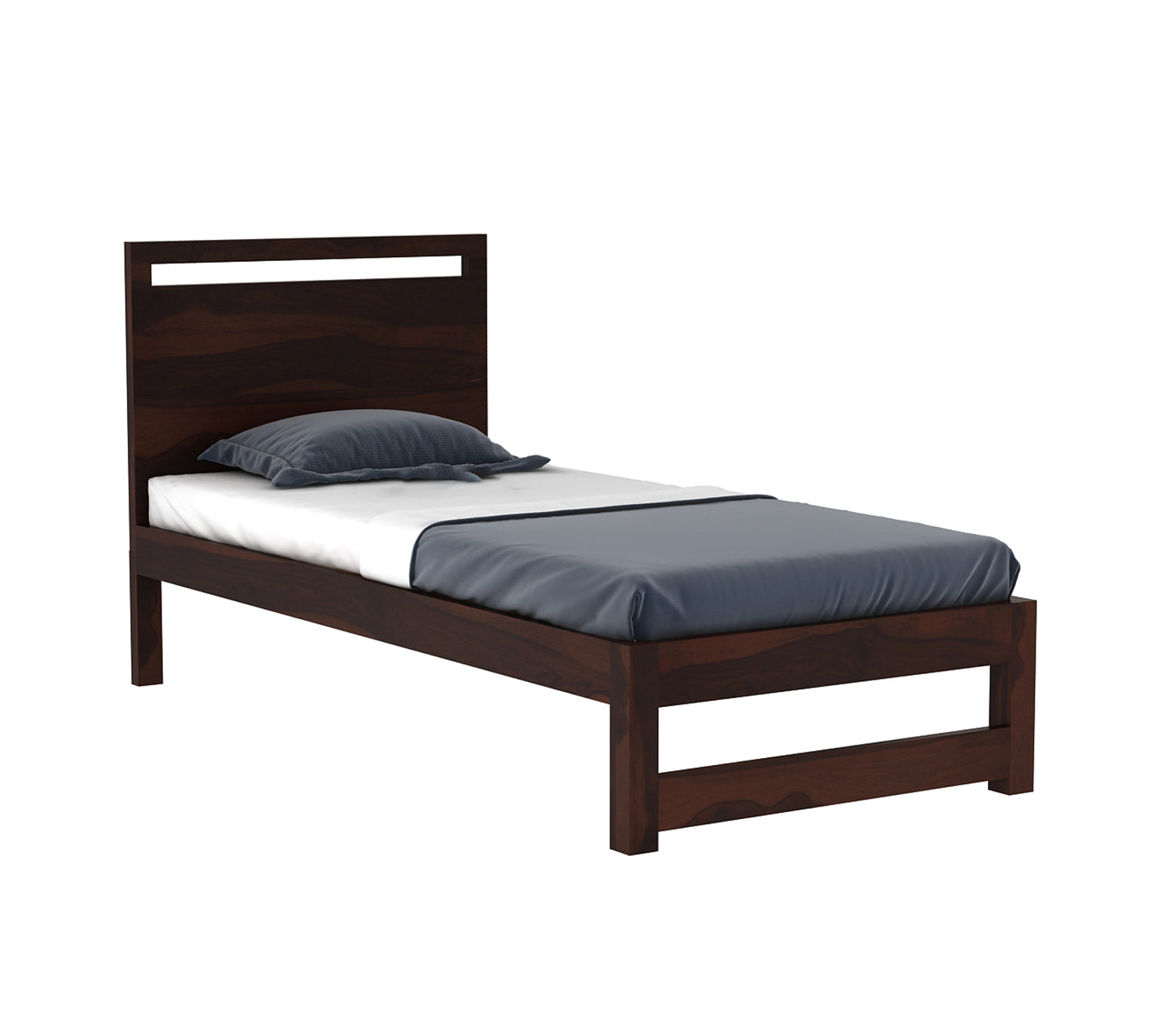 Craft D Art Sheesham Wood Single Bed Without Storage (Walnut Finish)