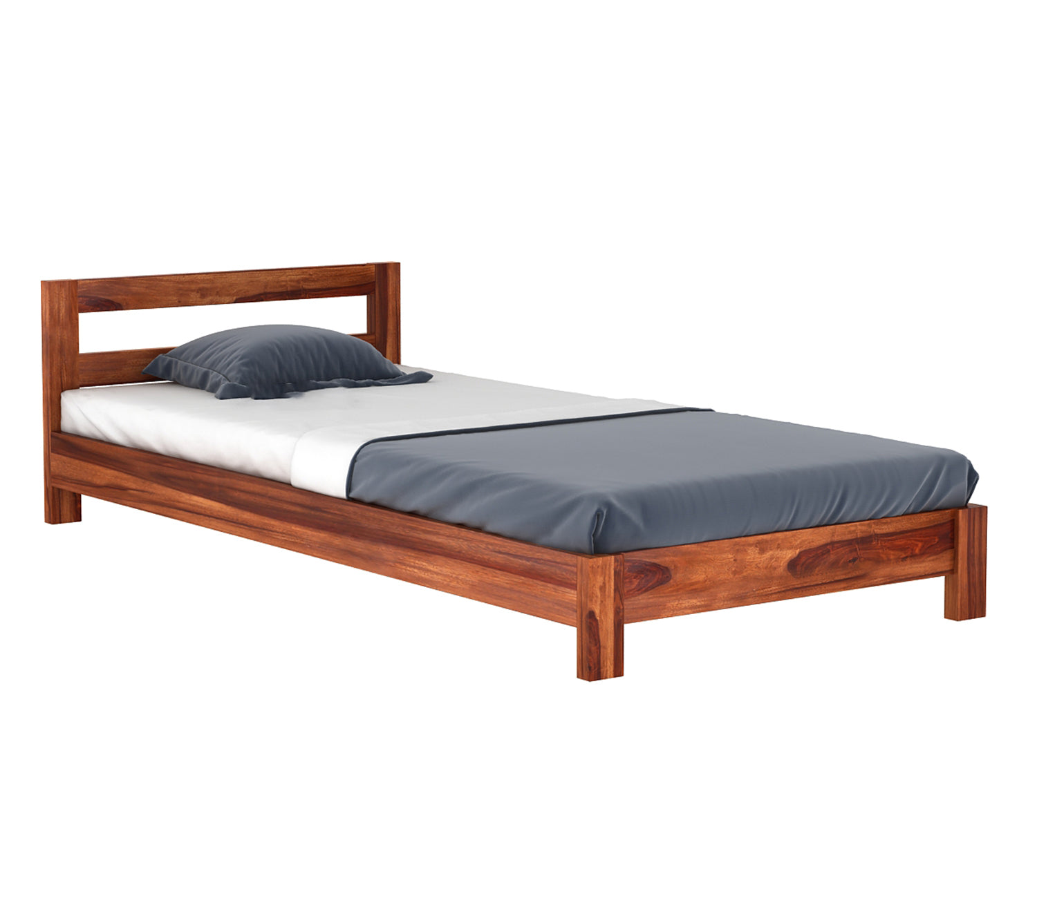 Craft D Art Sheesham Wood Single Bed Without Storage (Honey Finish)