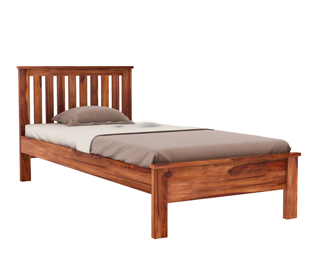 Craft D Art Sheesham Wood Single Bed Without Storage (Honey Finish)