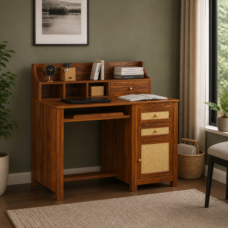 Craft D Art Sheesham Wood Study Table with Storage