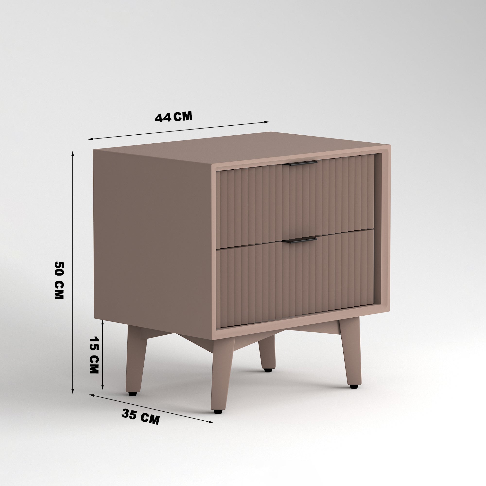 Craft D Art HDMR Premium Wood Bedside Table (Mocha Beige)