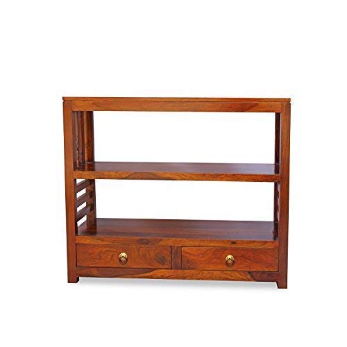 Solid Wood Bookshelf with Storage Drawers for Home & Office