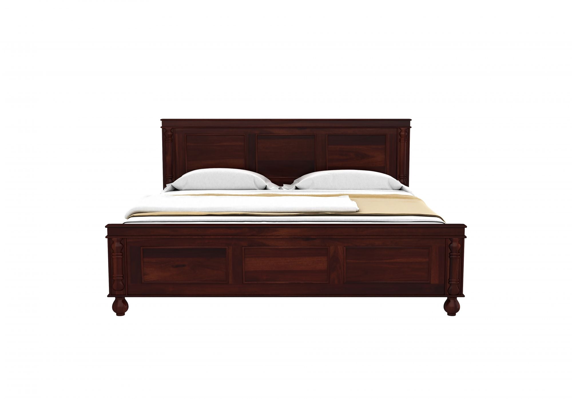 Craft D Art Sheesham Wood King Size Bed Without Storage (Walnut Finish)