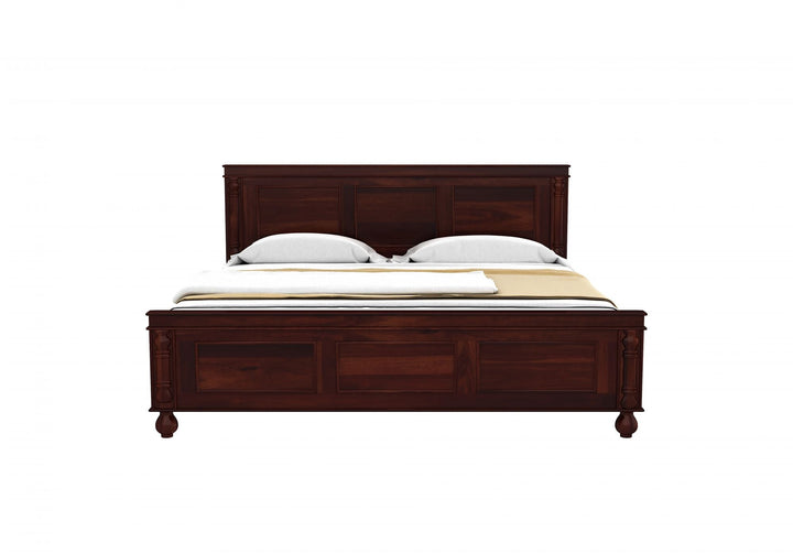 Craft D Art Sheesham Wood King Size Bed Without Storage (Walnut Finish)