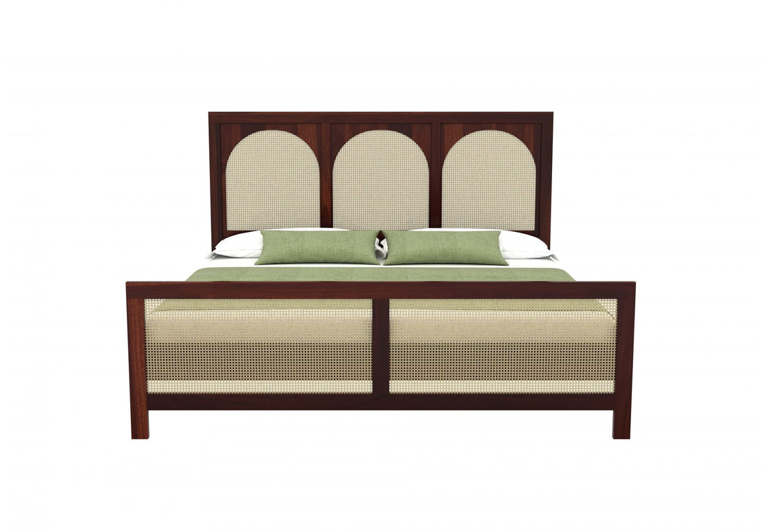 Craft D Art Sheesham Wood King Size Bed Without Storage (Walnut Finish)