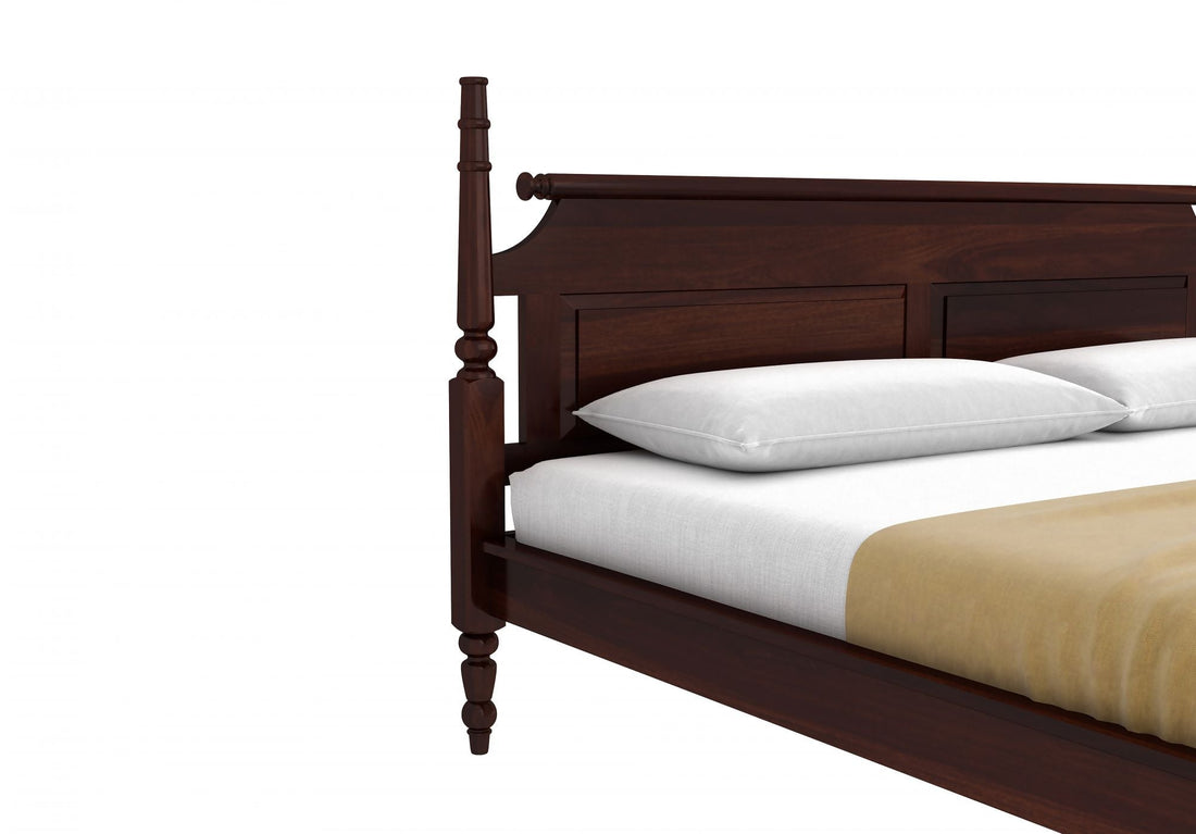 Craft D Art Sheesham Wood King Size Bed Without Storage (Walnut Finish)