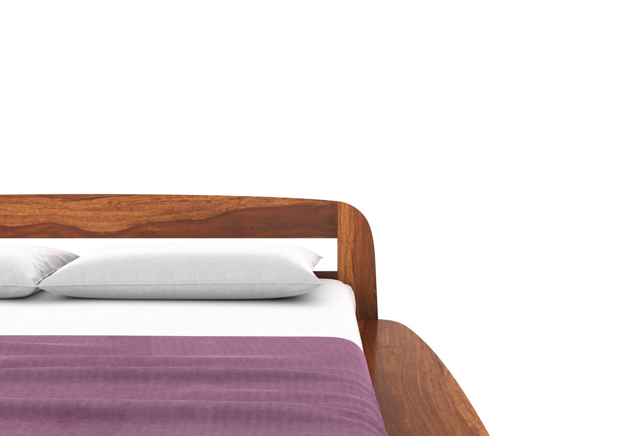 Craft D Art Sheesham Wood Queen Size Bed Without Storage (Honey Finish)