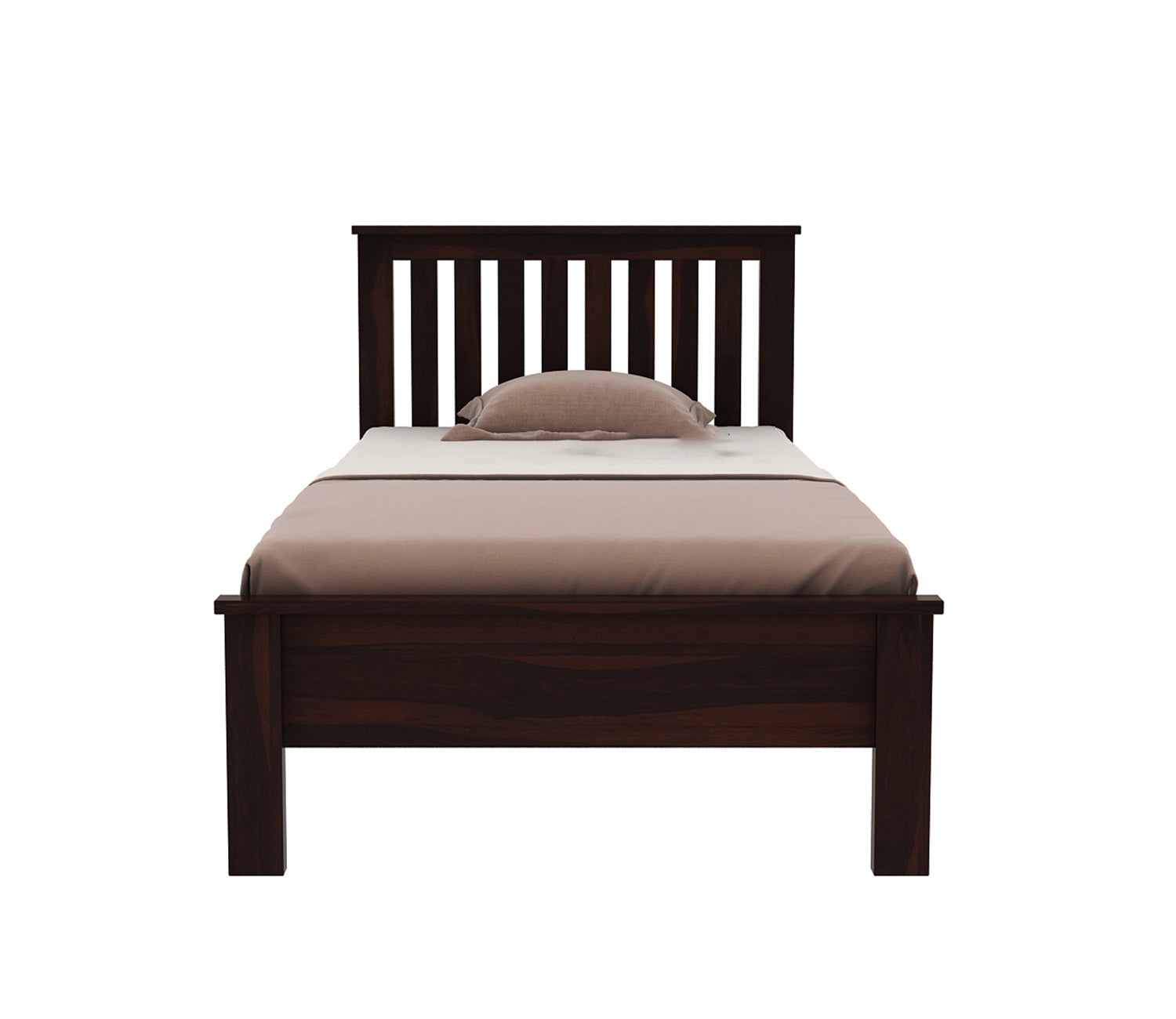 Craft D Art Sheesham Wood Single Bed Without Storage (Walnut Finish)