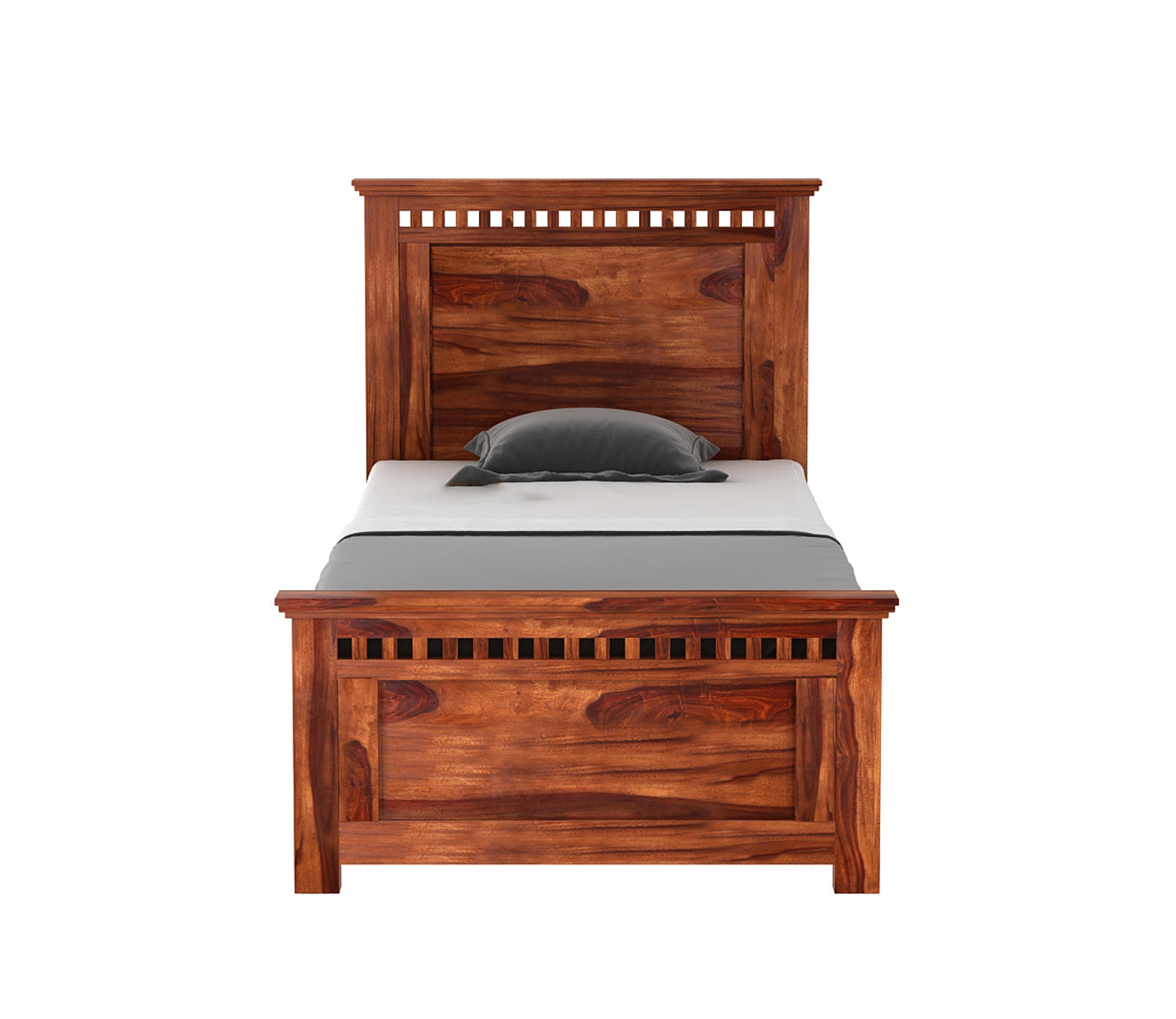 Craft D Art Sheesham Wood Single Bed Without Storage (Honey Finish)