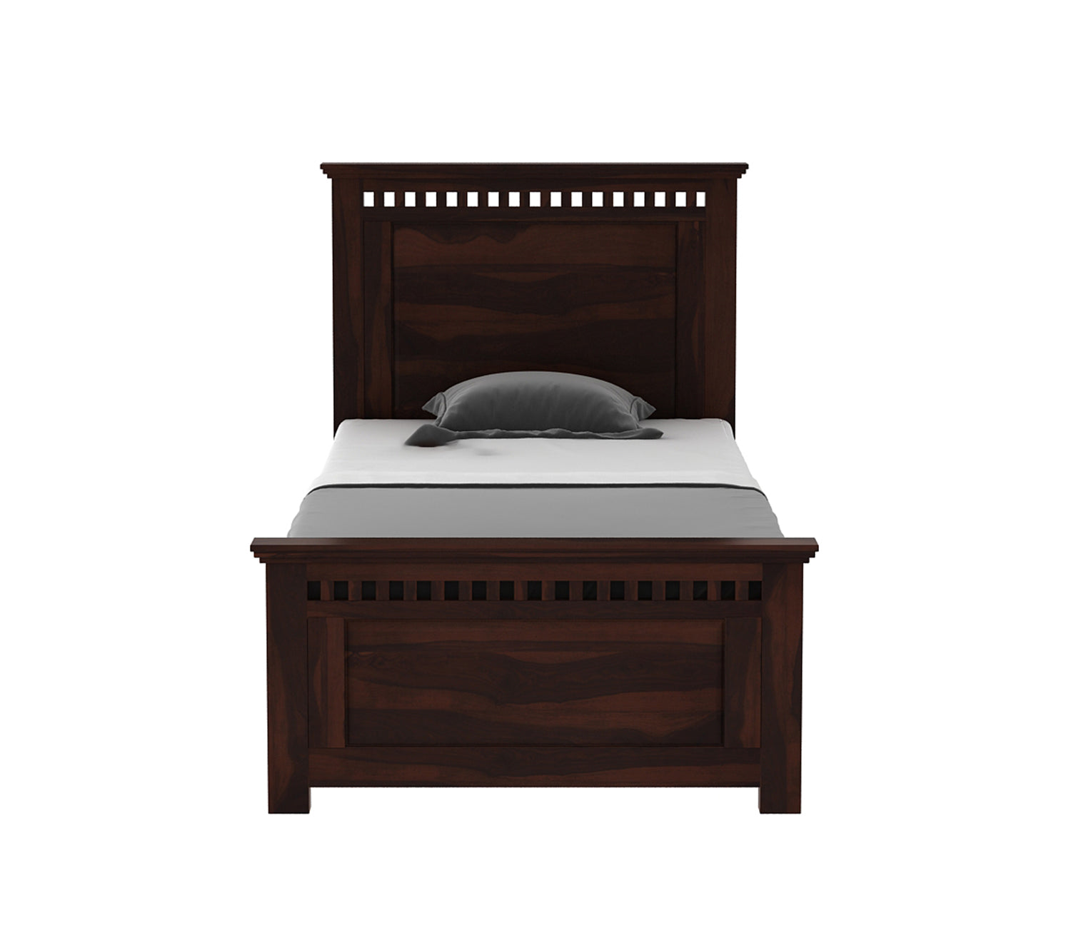 Craft D Art Sheesham Wood Single Bed Without Storage (Walnut Finish)