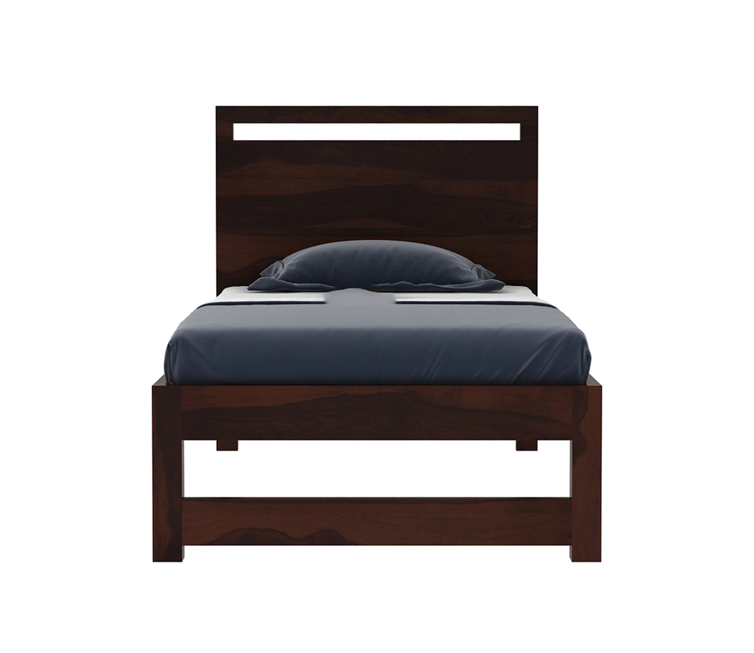 Craft D Art Sheesham Wood Single Bed Without Storage (Walnut Finish)