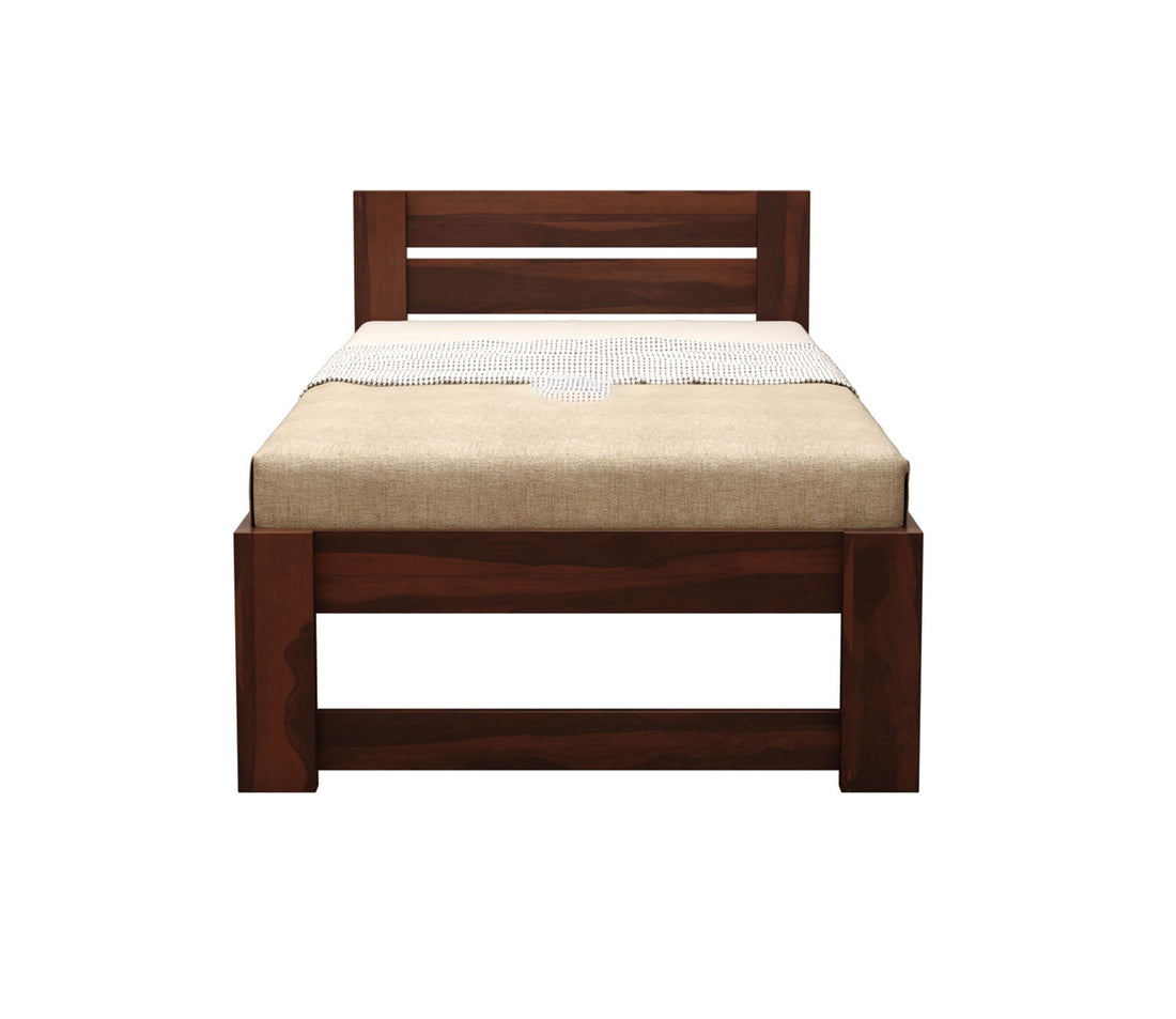 Craft D Art Sheesham Wood Single Bed Without Storage (Walnut Finish)