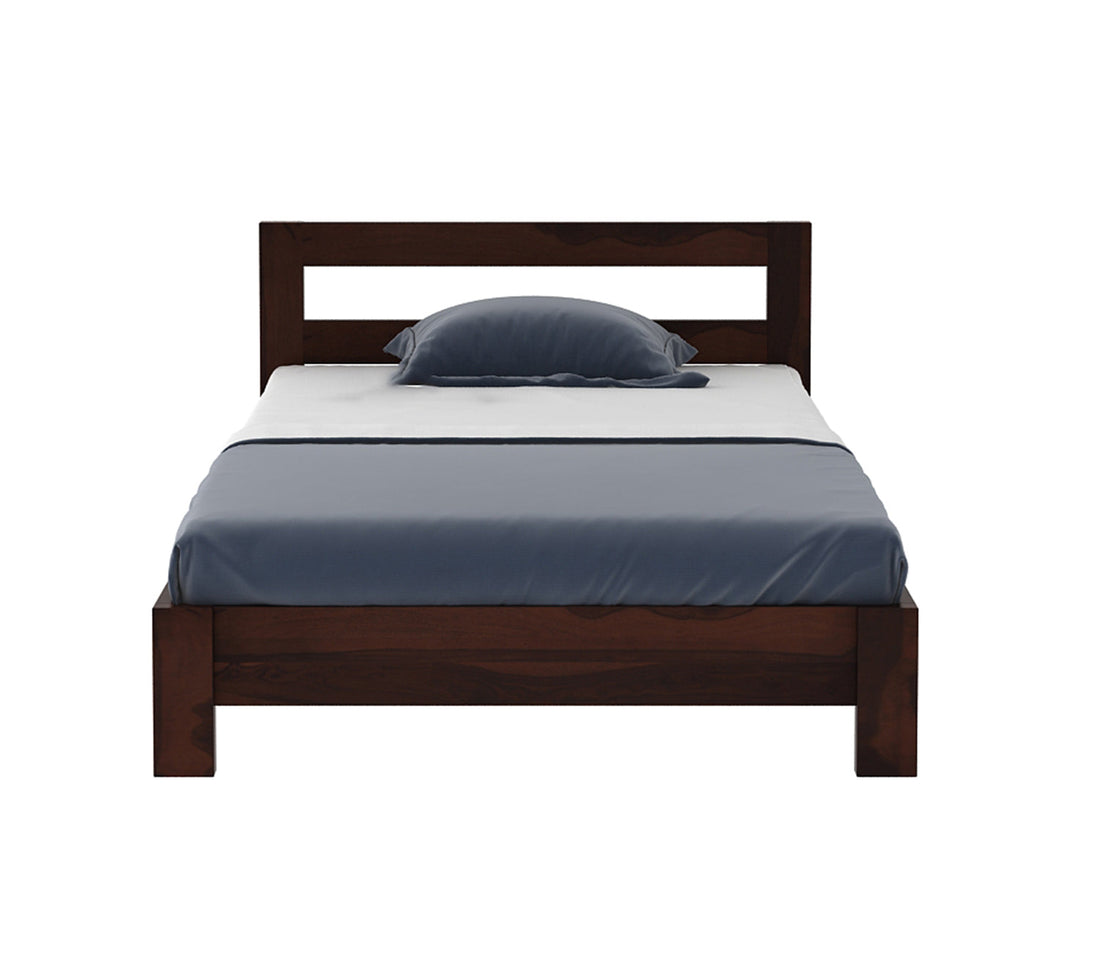 Craft D Art Sheesham Wood Single Bed Without Storage (Walnut Finish)