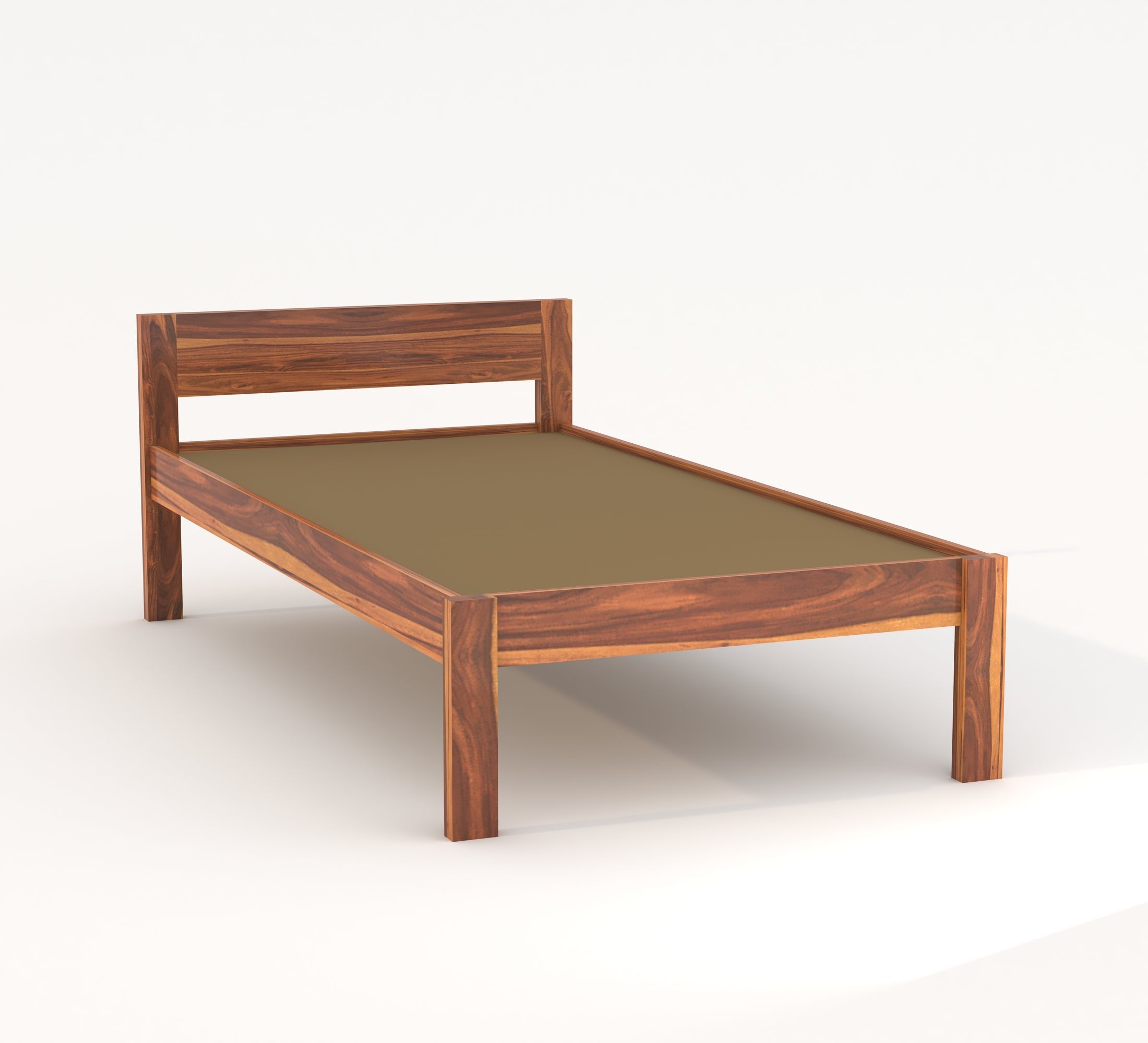 Craft D Art Sheesham Wood Single Bed Without Storage (Honey Finish)