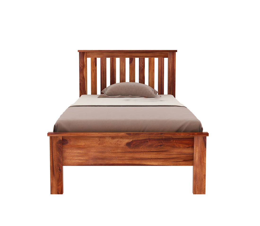 Craft D Art Sheesham Wood Single Bed Without Storage (Honey Finish)
