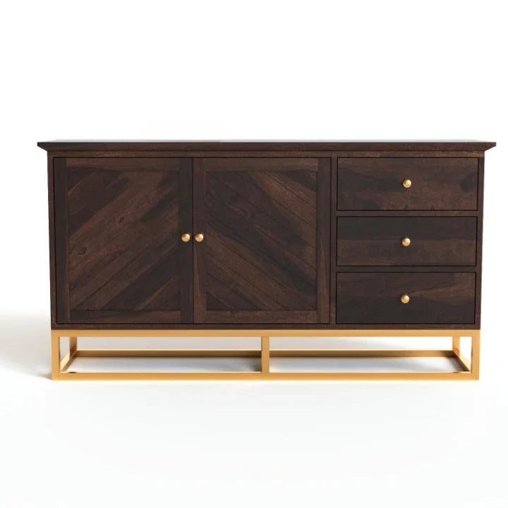 Ulventhor Sheesham Wood Cabinet and Sideboard (Honey Finish)
