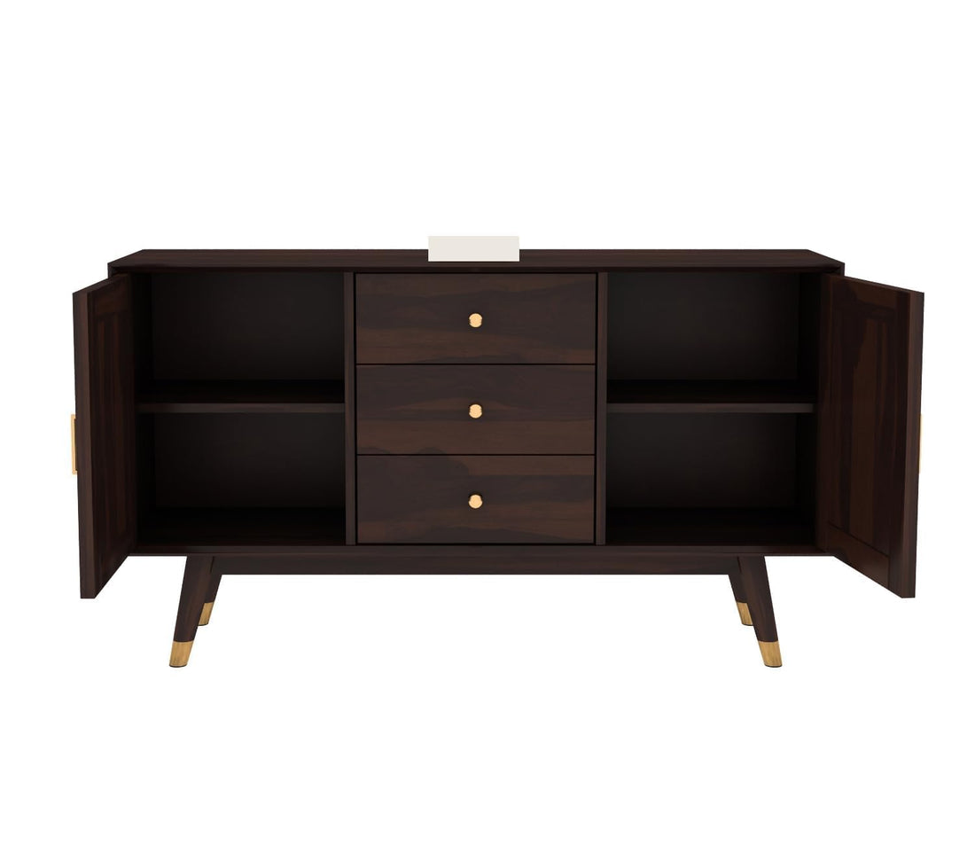 Zenthior Sheesham Wood Cabinet and Sideboard (Walnut Finish)