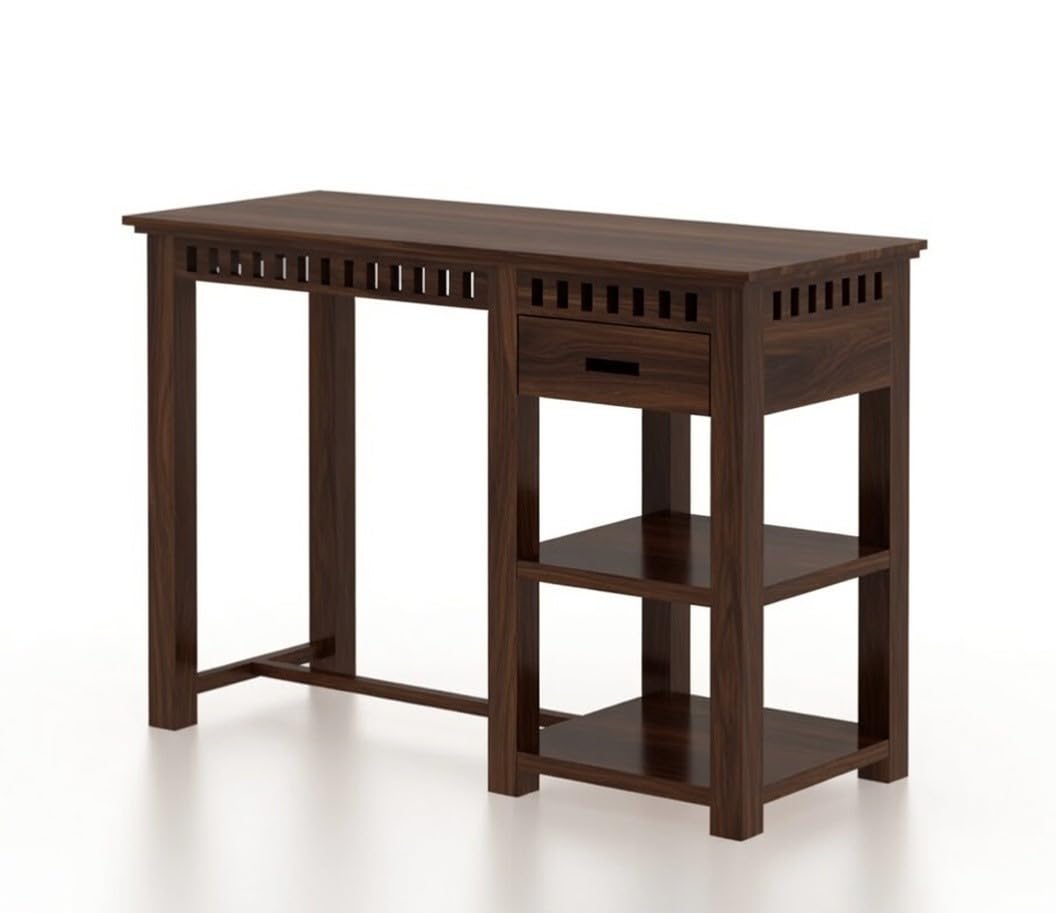 Craft D Art Sheesham Wood Study Desk with Drawer & Open Storage