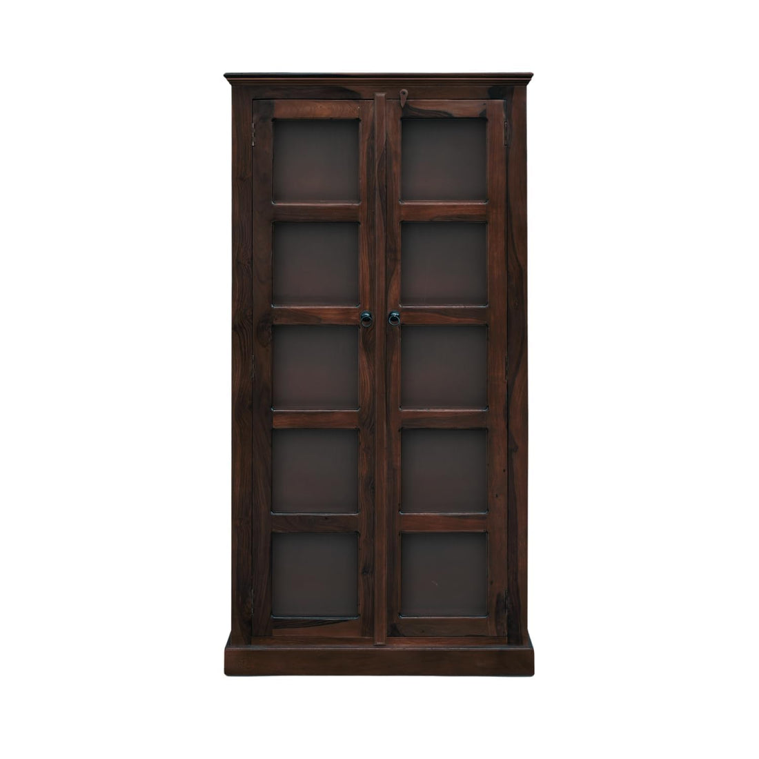 Craft D Art Solid Wood Glass Door Bookcase Storage Cabinet