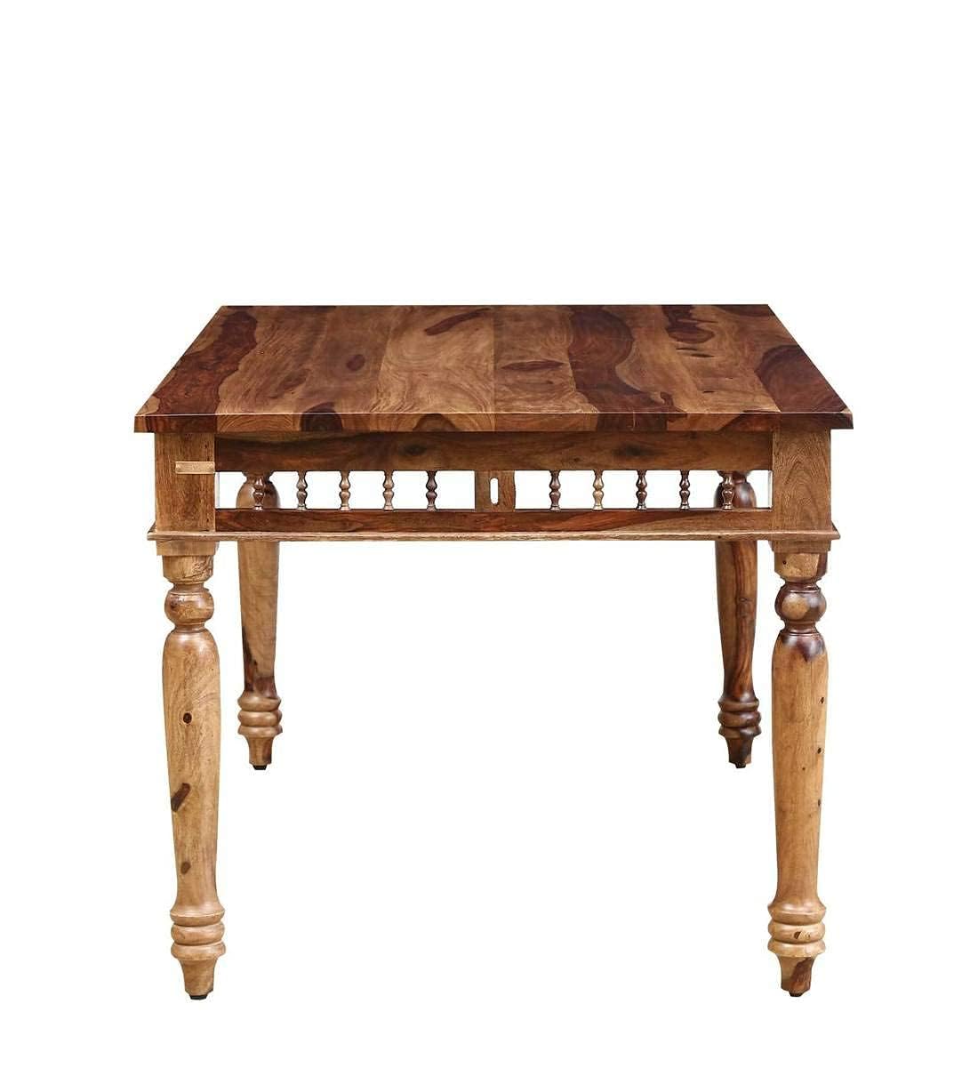 Craft D Art Solid Sheesham Wood Traditional Dining Table Set of 6 Seater with Cushioned Chairs & Bench |