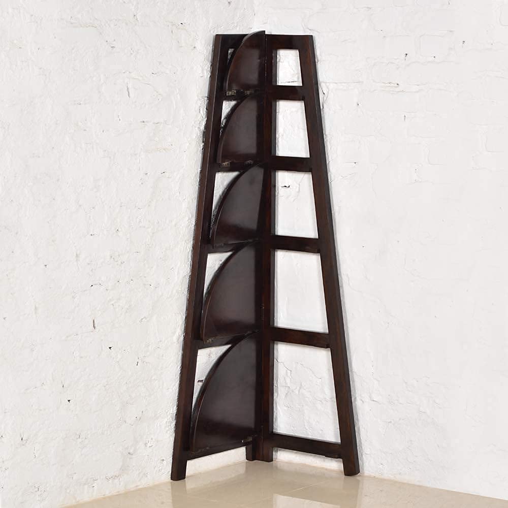 Craft D Art Wooden Corner Bookshelf for Living Room