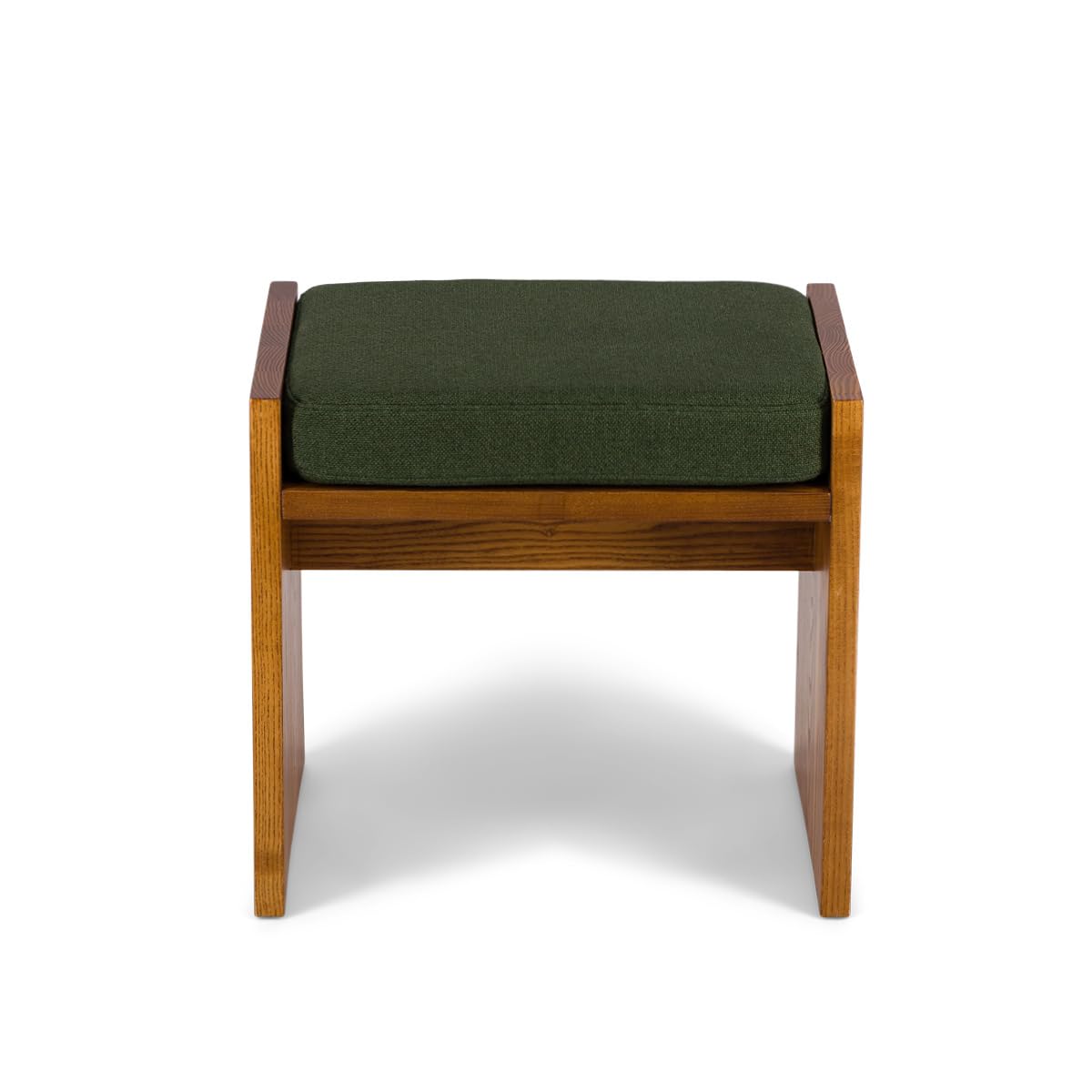 Craft D Art Stool/Seat/Ottoman/Bench in Solid Sheesham Wood Stool with Cushion | Sitting Chair with Foam seat (Green)