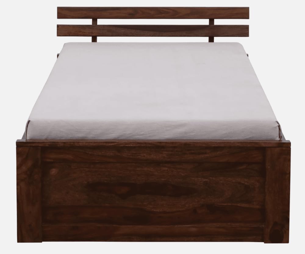 Orvion Sheesham Wood Single Bed With Storage (Honey Finish)