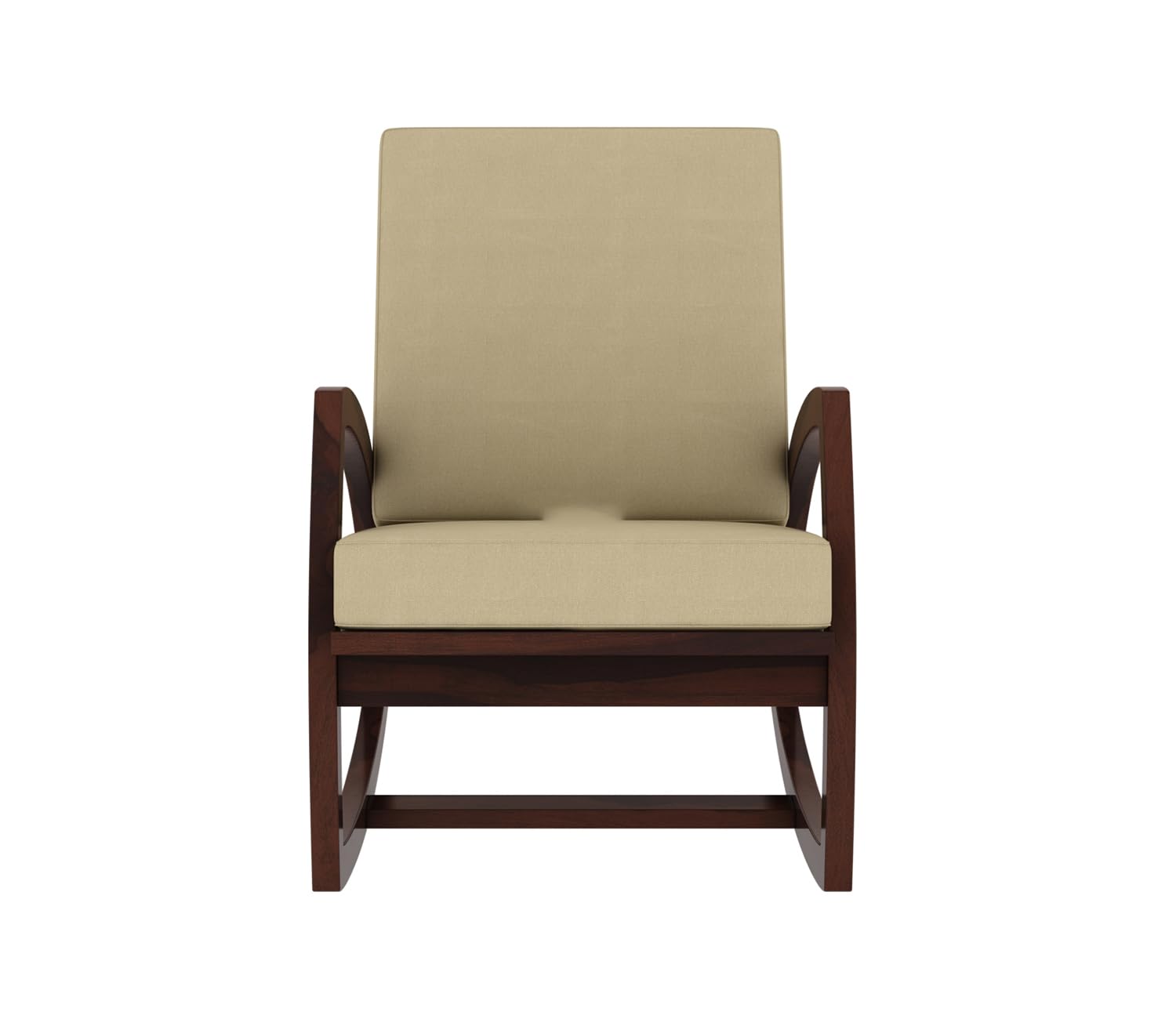Wooden Rocking Chair with Cushioned Seat