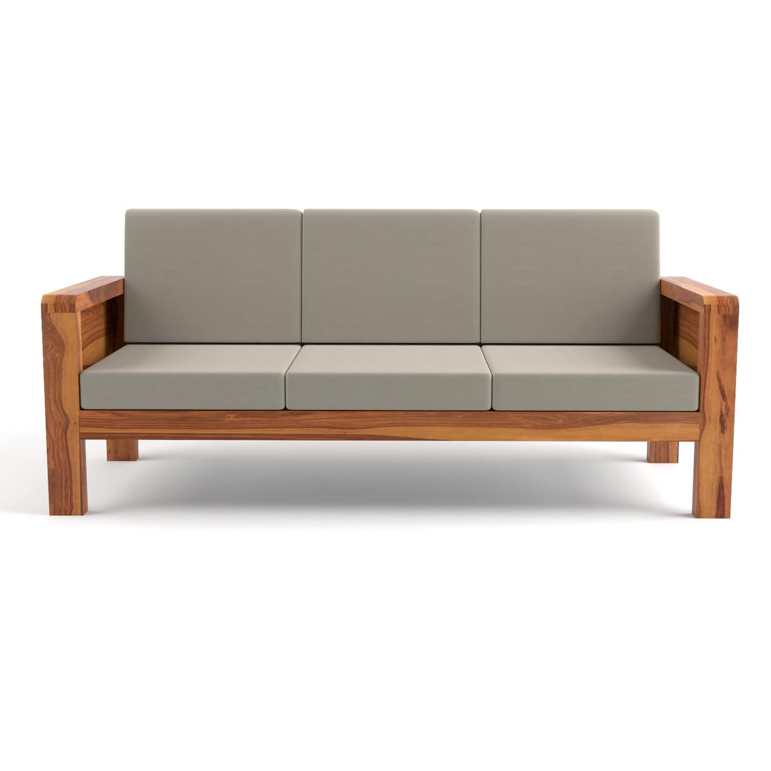 Craft D Art Solid Sheesham Wooden 6 Seater Sofa for Living Room | Solid Wood Sofa with Cane Side Panel | Rosewood Sofa Set for Home & Office | Lounge (Honey)