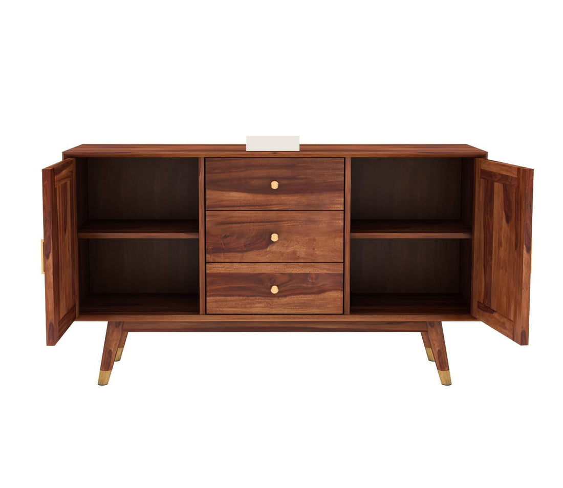 Zenthior Sheesham Wood Cabinet and Sideboard (Honey Finish)