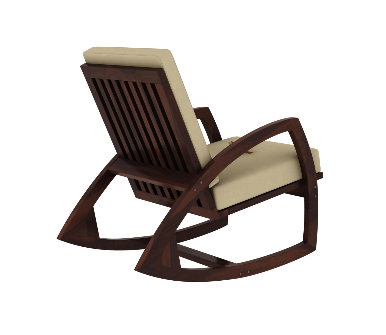Wooden Rocking Chair with Cushioned Seat