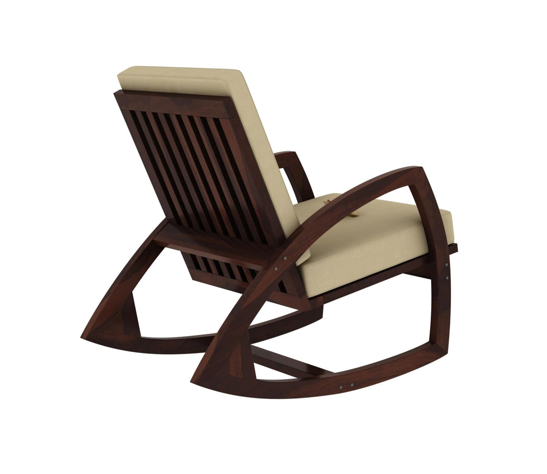 Wooden Rocking Chair with Cushioned Seat