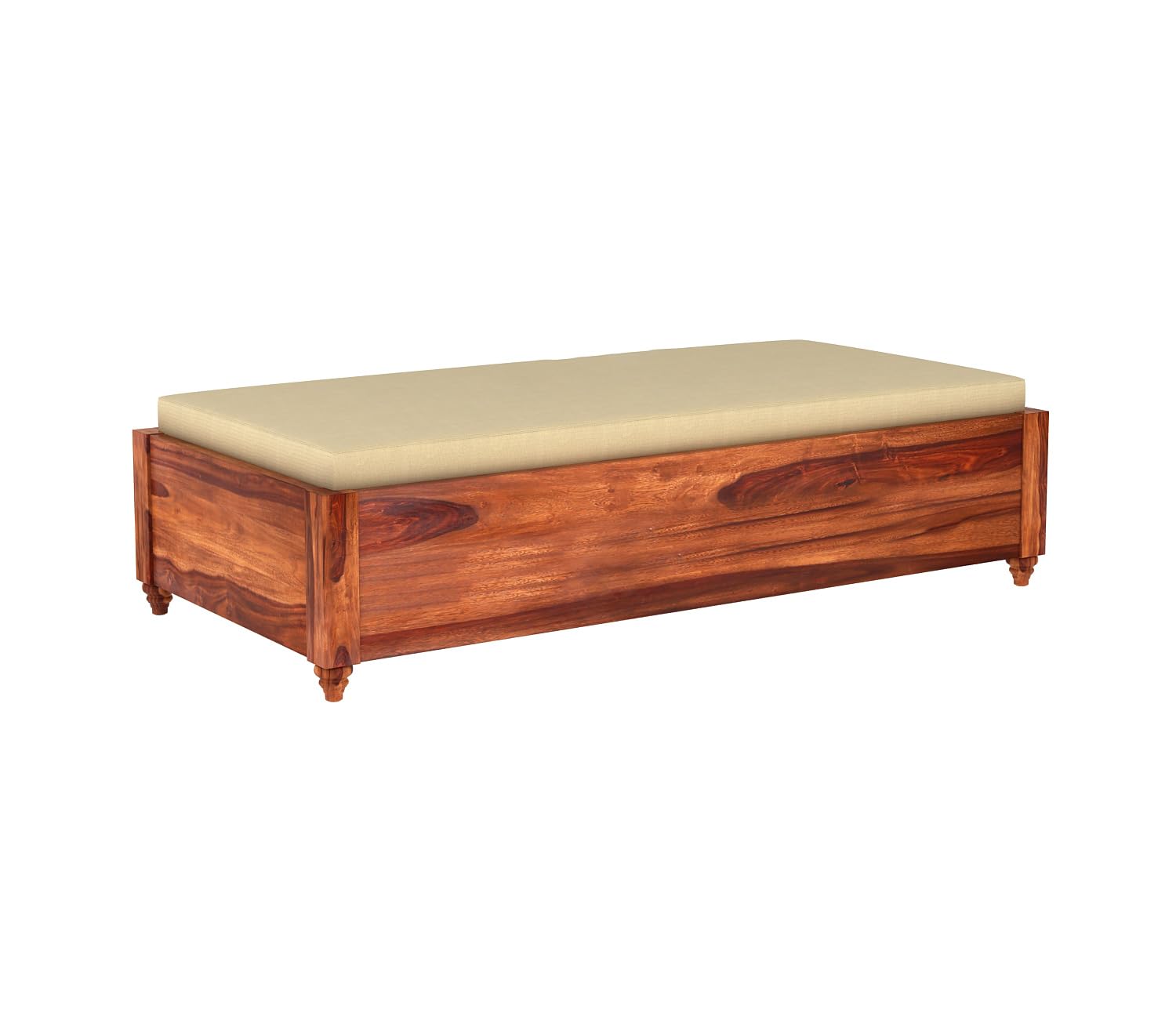 Craft D Art Solid Wood Diwan Sofa with Cushioned Seat & Bolsters