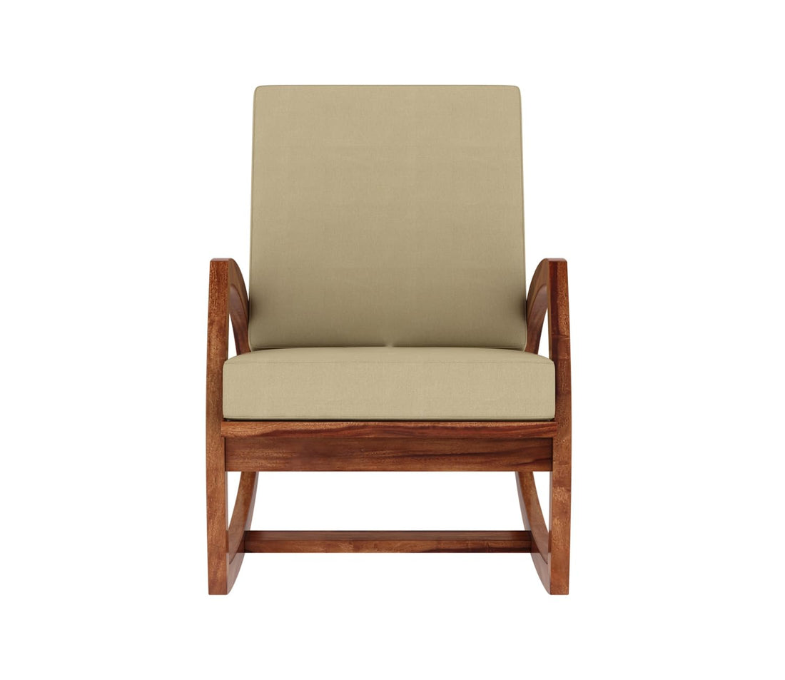 Wooden Rocking Chair with Cushioned Seat