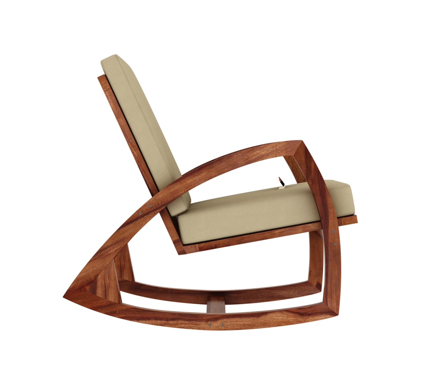 Wooden Rocking Chair with Cushioned Seat