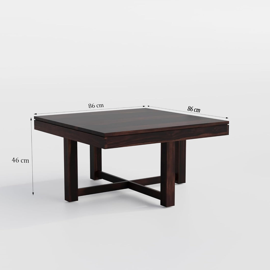 Solid Sheesham Wood Coffee Table  with 4 Cushioned Stools