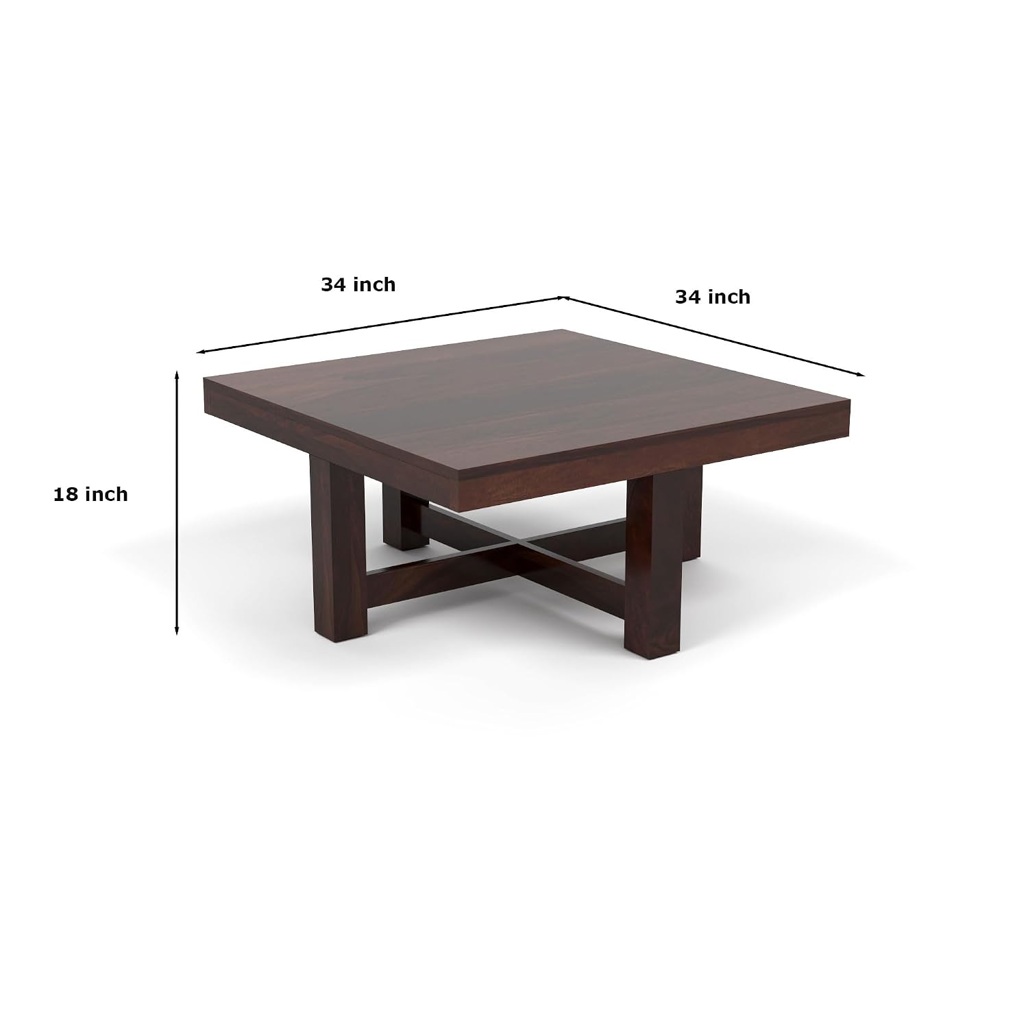 Craft D Art Furniture Solid Sheesham Wood Coffee Table with 4 Stool