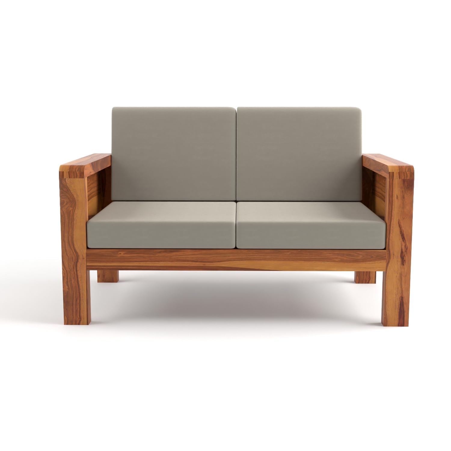 Craft D Art Solid Sheesham Wooden 6 Seater Sofa for Living Room | Solid Wood Sofa with Cane Side Panel | Rosewood Sofa Set for Home & Office | Lounge (Honey)