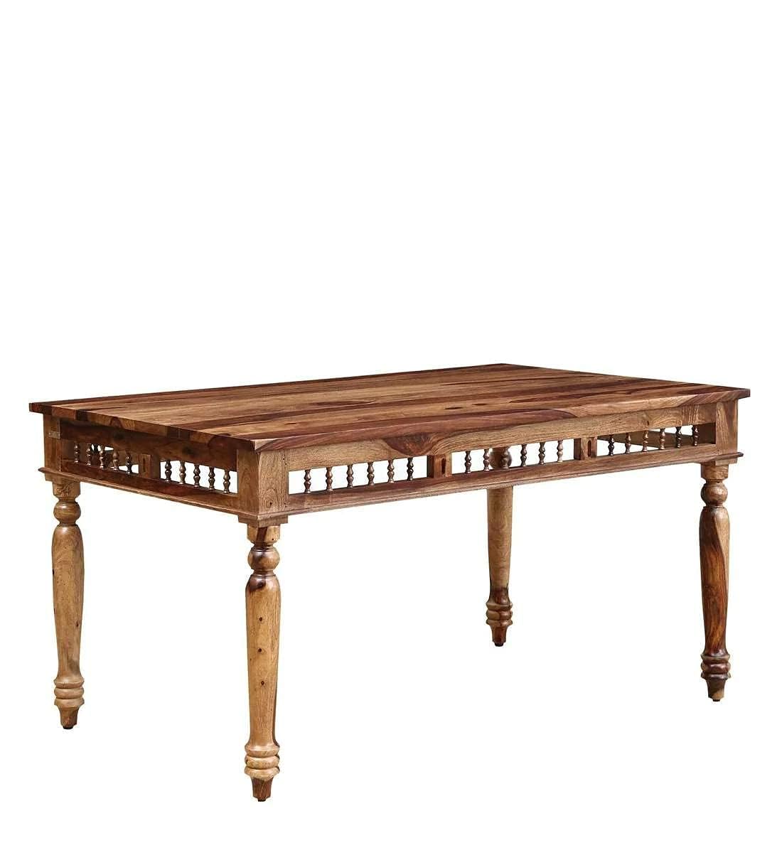 Craft D Art Solid Sheesham Wood Traditional Dining Table Set of 6 Seater with Cushioned Chairs & Bench |