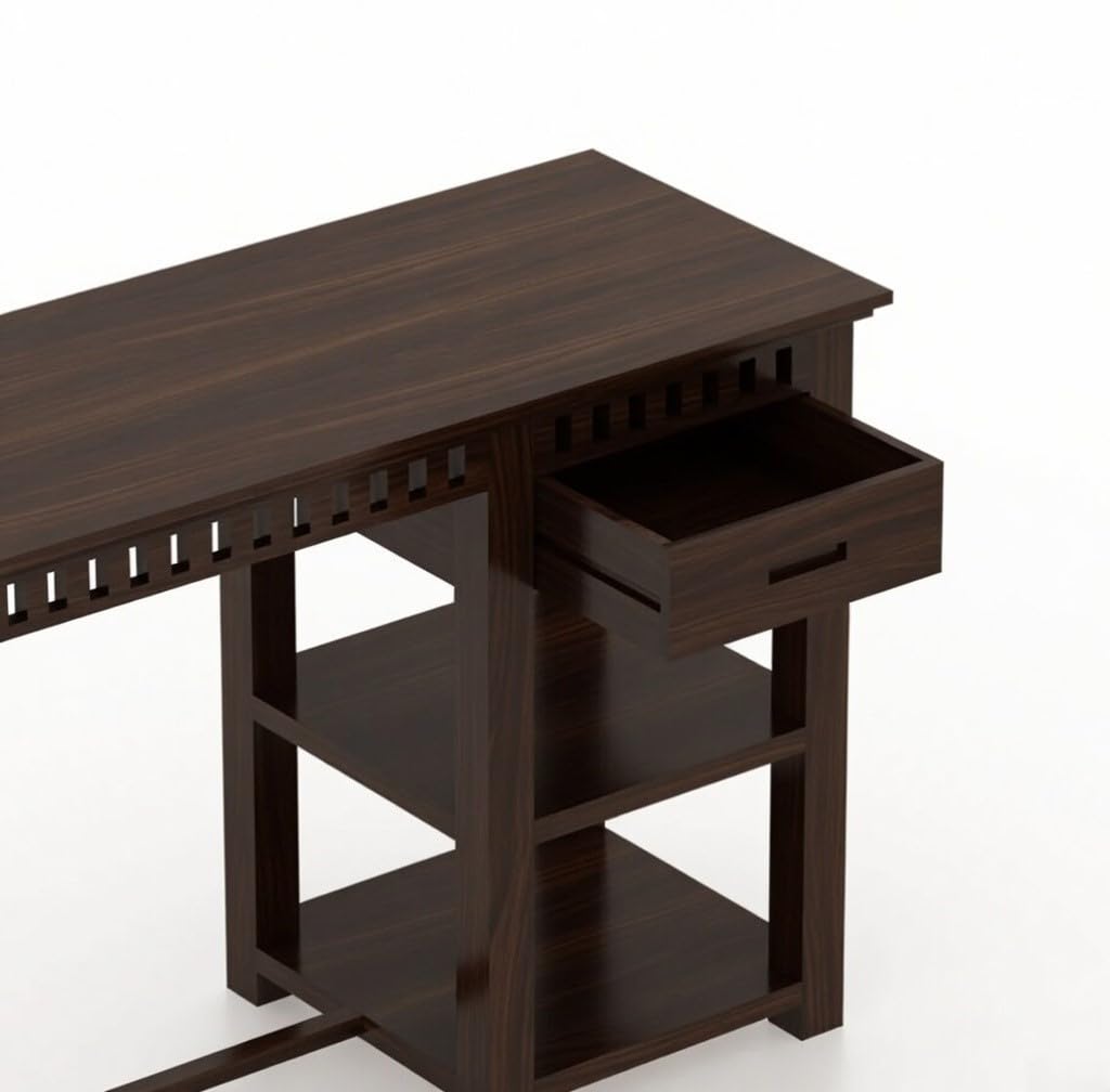 Craft D Art Sheesham Wood Study Desk with Drawer & Open Storage