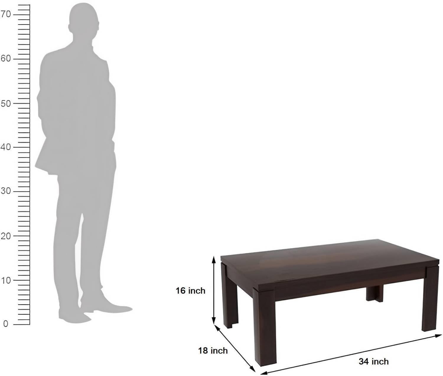 Craft D Art Sheesham Wood Center Table (Walnut Finish)
