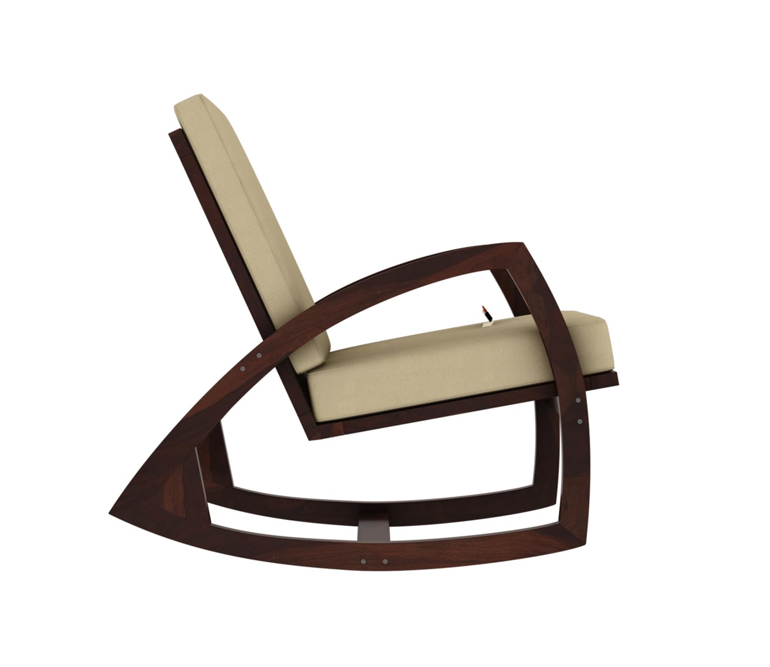 Wooden Rocking Chair with Cushioned Seat
