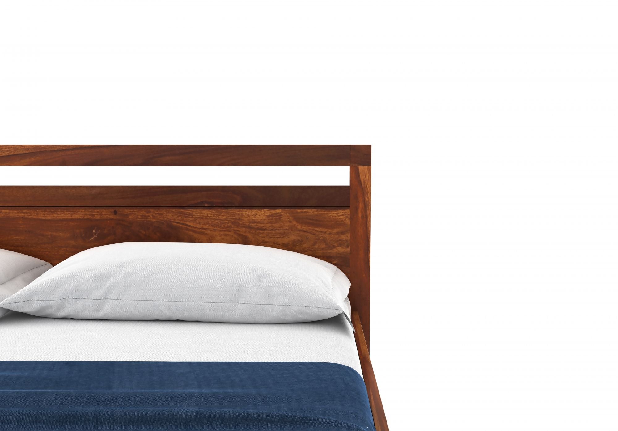 Oraxen Sheesham Wood Queen Size Bed Without Storage (Honey Finish)