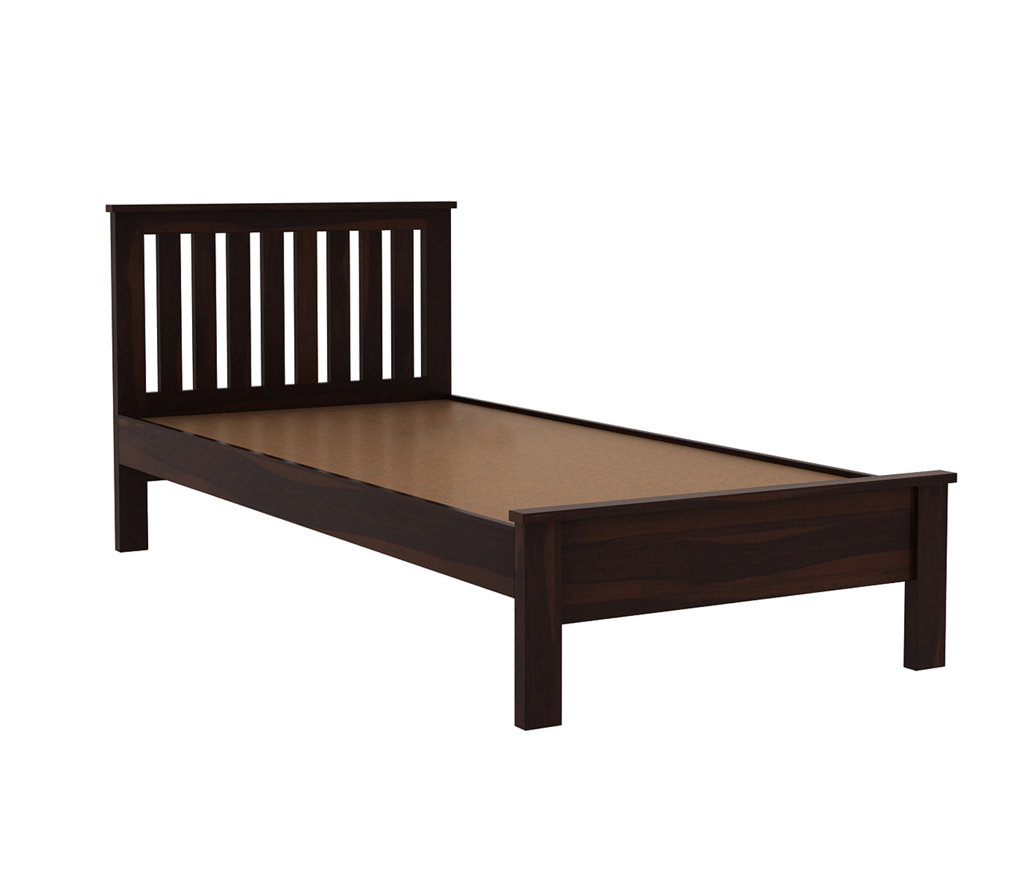 Craft D Art Sheesham Wood Single Bed Without Storage (Walnut Finish)