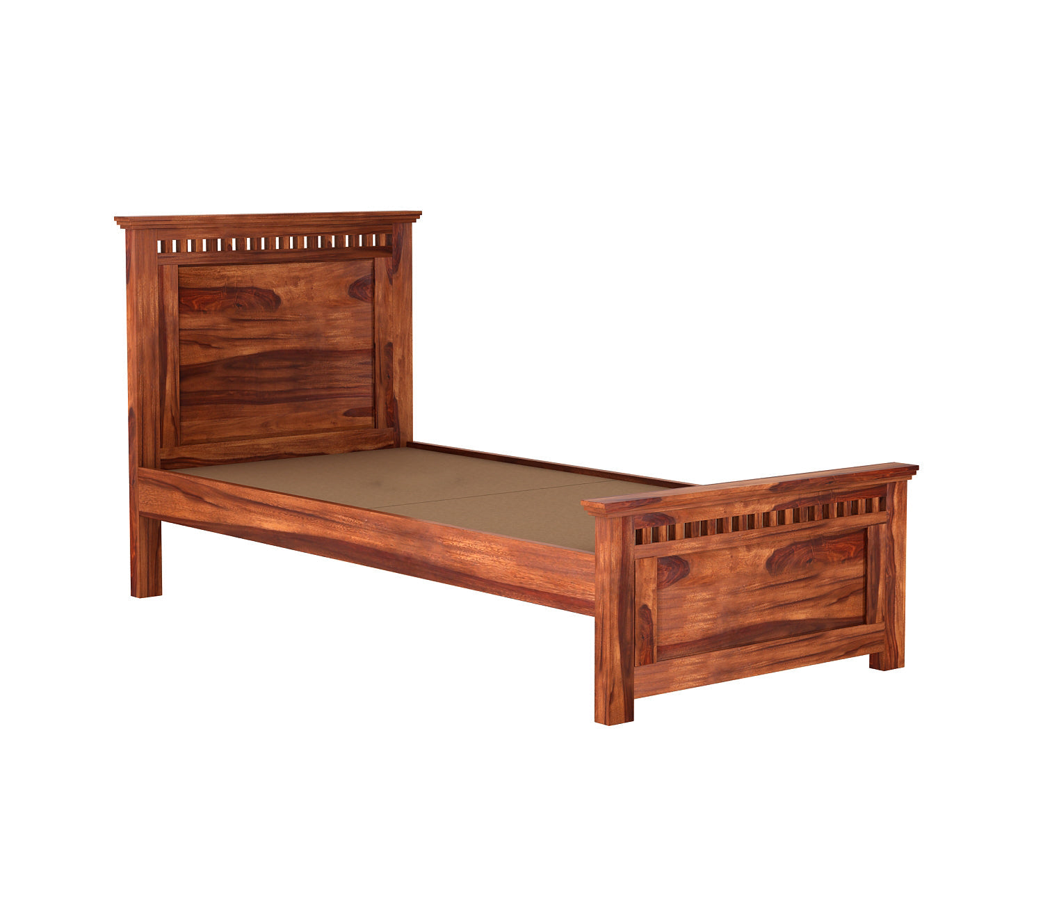 Craft D Art Sheesham Wood Single Bed Without Storage (Honey Finish)
